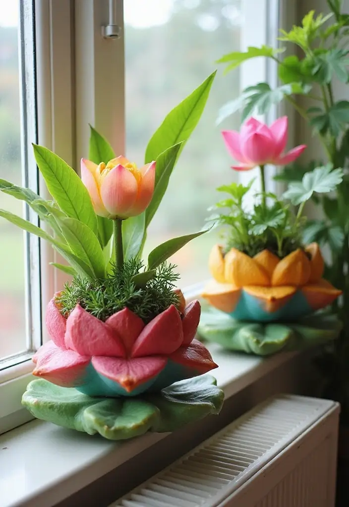 28 Paper Lotus Flower DIY Projects That Radiate Serenity - 12. Lotus Flower Planter