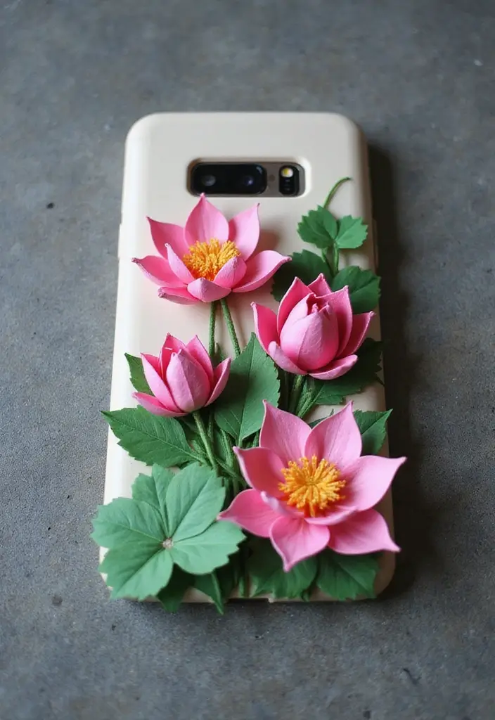 28 Paper Lotus Flower DIY Projects That Radiate Serenity - 13. Lotus Flower Phone Case