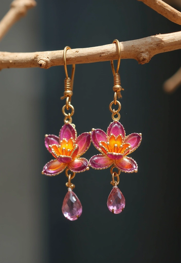 28 Paper Lotus Flower DIY Projects That Radiate Serenity - 19. Lotus Flower Earrings