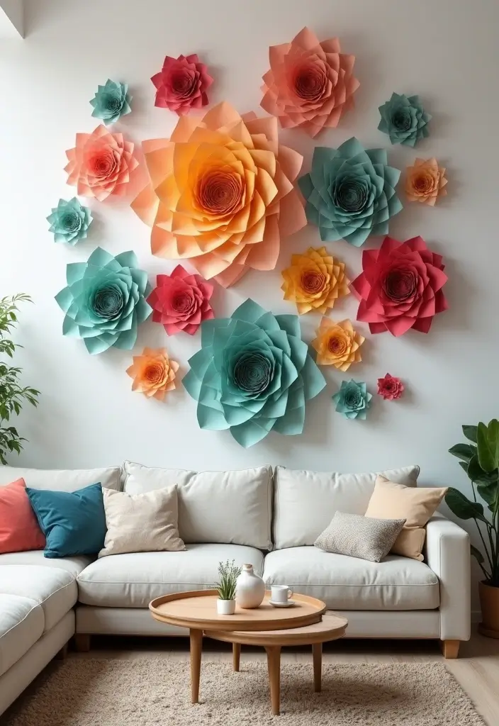 28 Paper Lotus Flower DIY Projects That Radiate Serenity - 2. Lotus Flower Wall Hanging