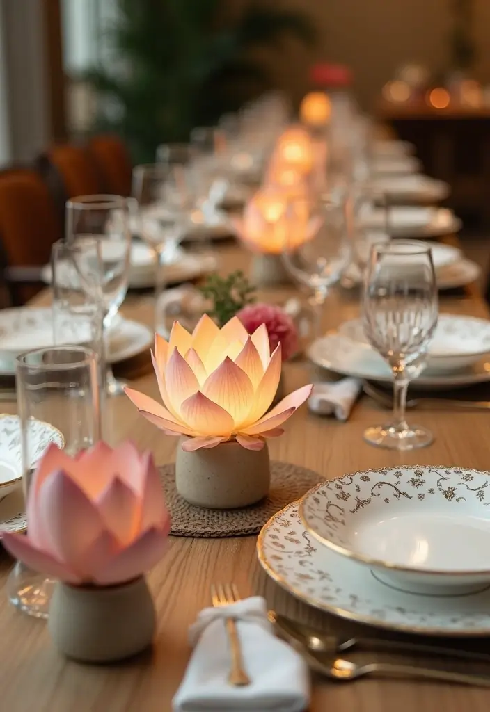 28 Paper Lotus Flower DIY Projects That Radiate Serenity - 20. Lotus Flower Table Numbers