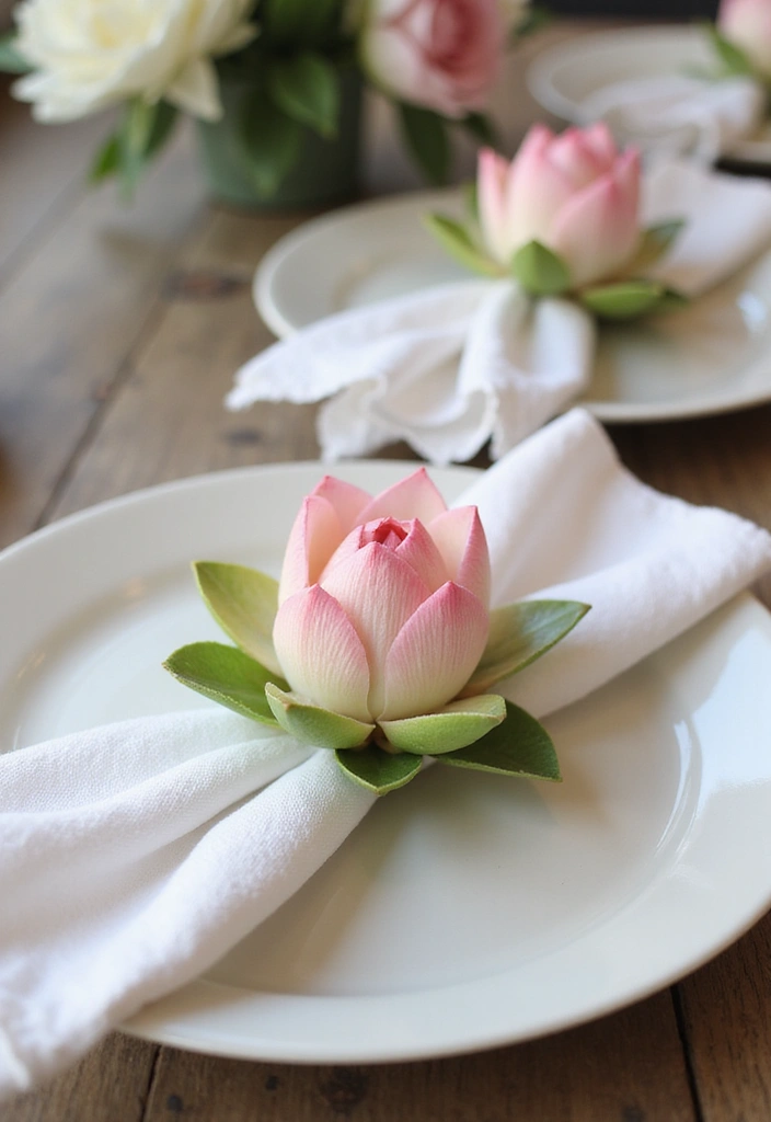 28 Paper Lotus Flower DIY Projects That Radiate Serenity - 23. Lotus Flower Napkin Rings