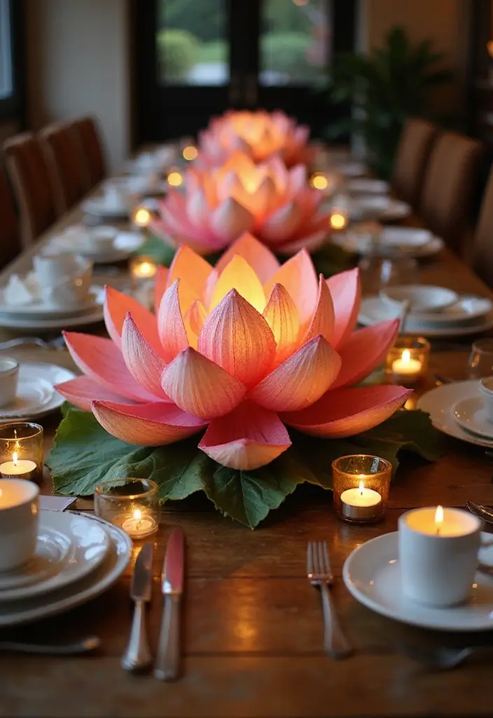 28 Paper Lotus Flower DIY Projects That Radiate Serenity - 3. Lotus Flower Centerpiece