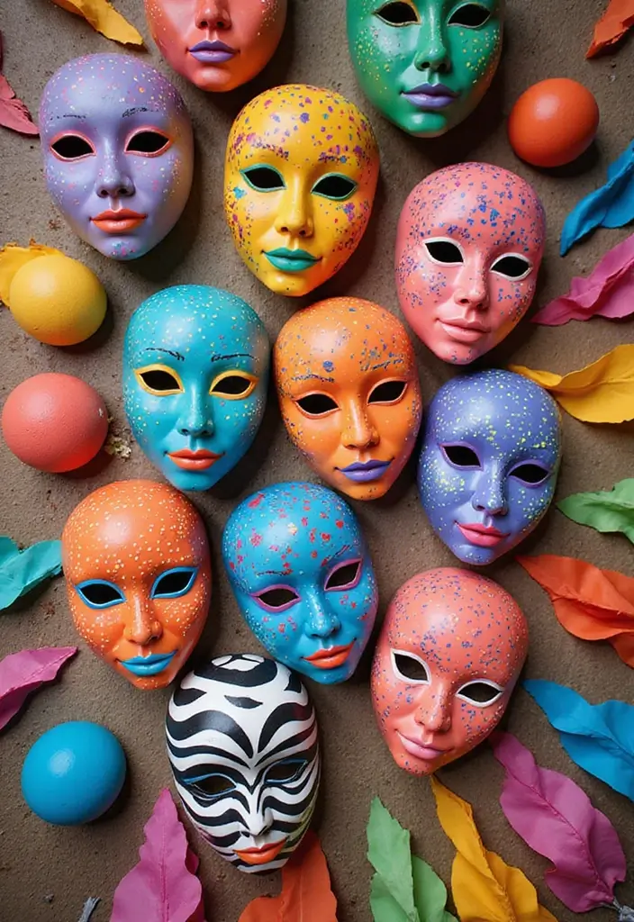 28 Paper Mask Crafts DIY Ideas for Parties and Cosplay Fun - 20. Pattern Play Masks
