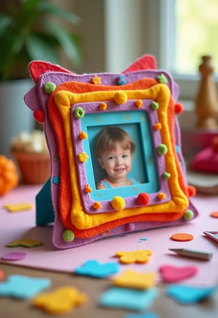 28 Paper Photo Frame DIY Ideas That Capture Memories Beautifully - 11. Felt Photo Frame