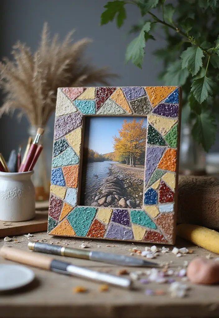 28 Paper Photo Frame DIY Ideas That Capture Memories Beautifully - 14. Mosaic Frame