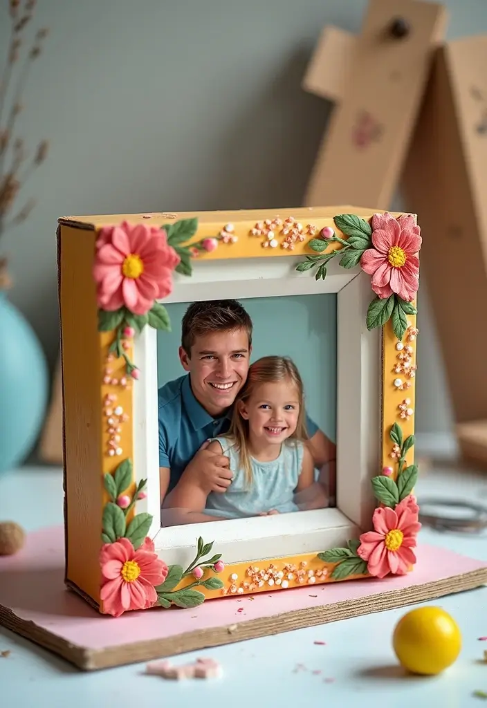 28 Paper Photo Frame DIY Ideas That Capture Memories Beautifully - 2. Cardboard Box Frame