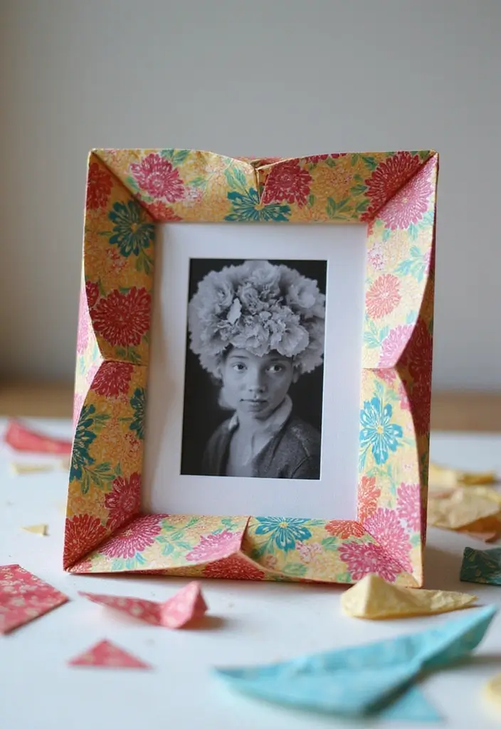 28 Paper Photo Frame DIY Ideas That Capture Memories Beautifully - 5. Origami Frame