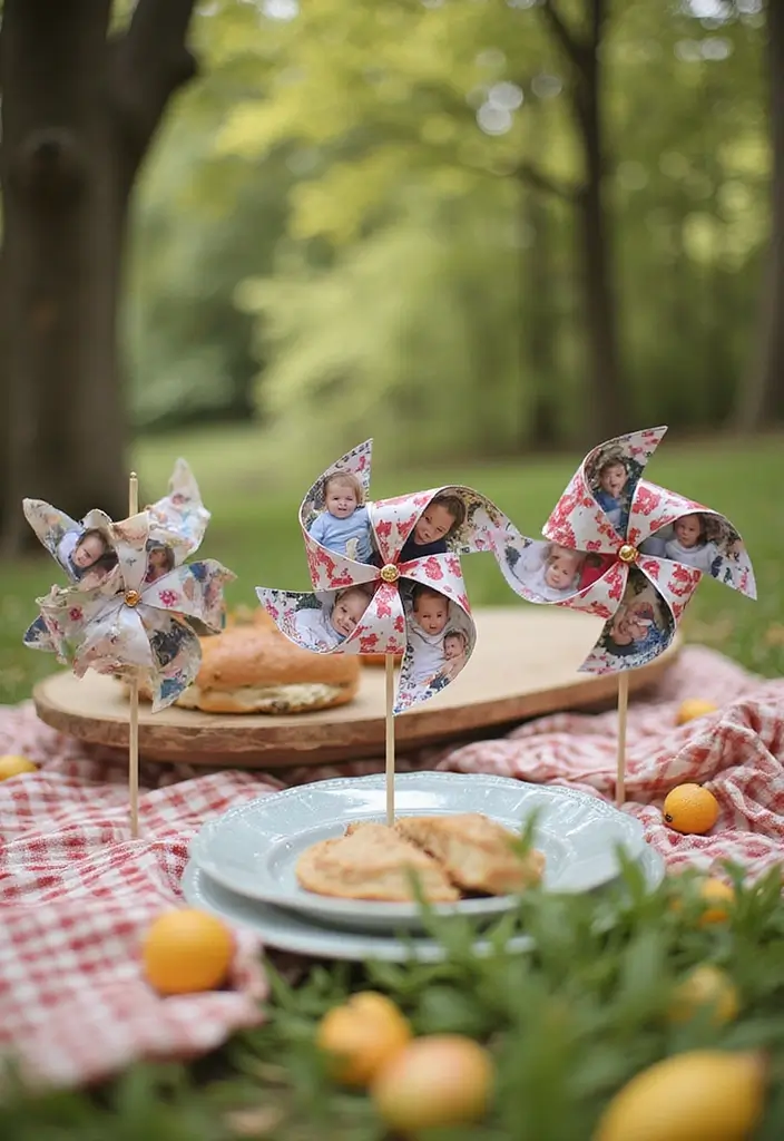 28 Paper Pinwheel DIY Ideas That Spin with Joy - 18. Personalized Photo Pinwheels