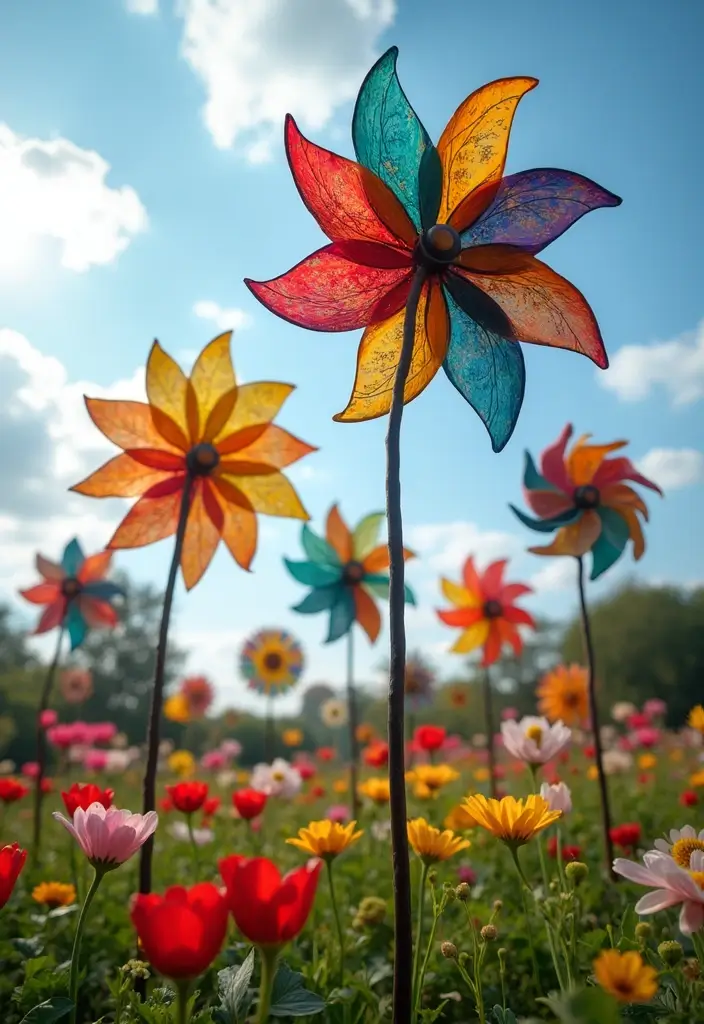 28 Paper Pinwheel DIY Ideas That Spin with Joy - 25. Kinetic Pinwheel Sculptures
