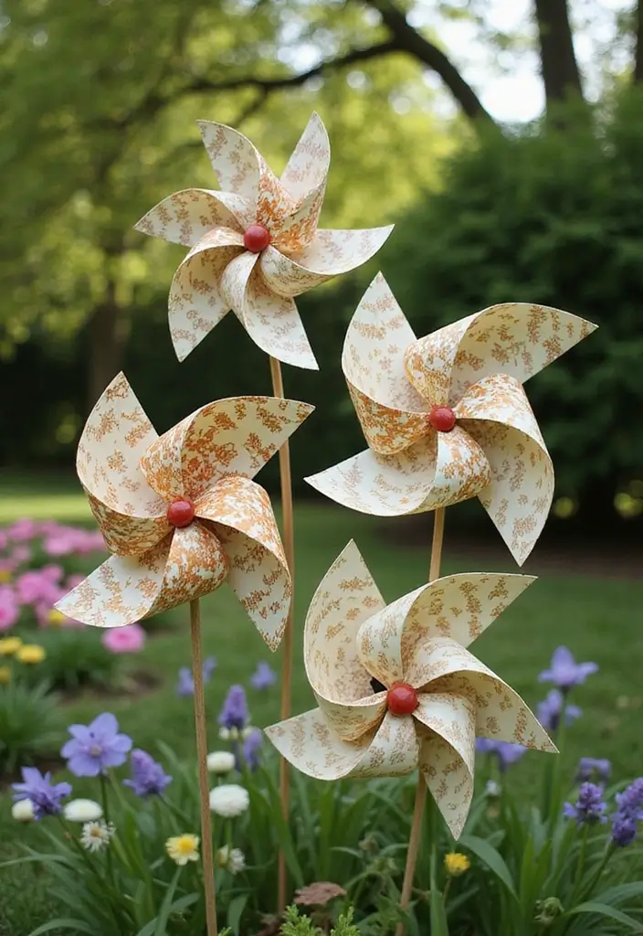 28 Paper Pinwheel DIY Ideas That Spin with Joy - 8. Nature-Inspired Pinwheels