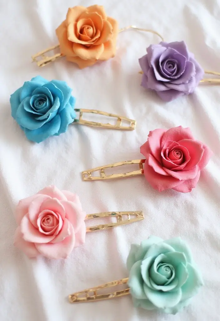 28 Paper Roses DIY Tutorial Ideas That Look Real and Romantic - 10. DIY Paper Rose Hair Accessories