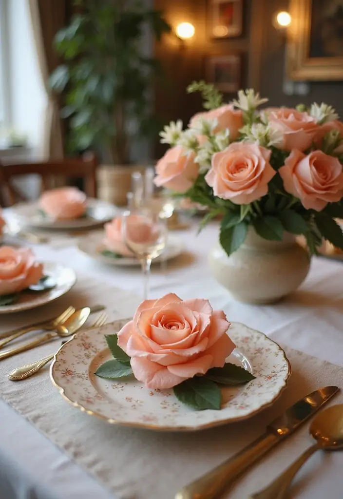 28 Paper Roses DIY Tutorial Ideas That Look Real and Romantic - 12. Paper Rose Table Setting
