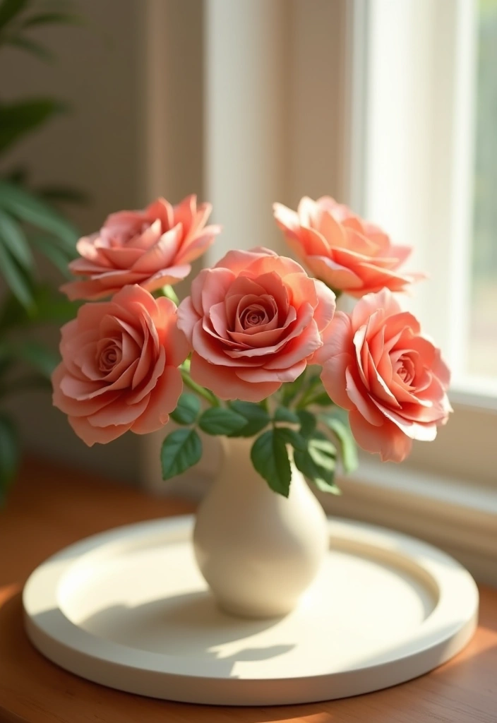 28 Paper Roses DIY Tutorial Ideas That Look Real and Romantic - 16. Mini Paper Roses in a Vase