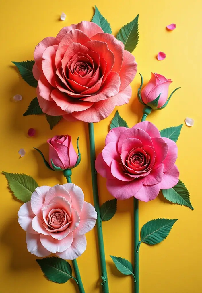 28 Paper Roses DIY Tutorial Ideas That Look Real and Romantic - 22. Paint Your Roses