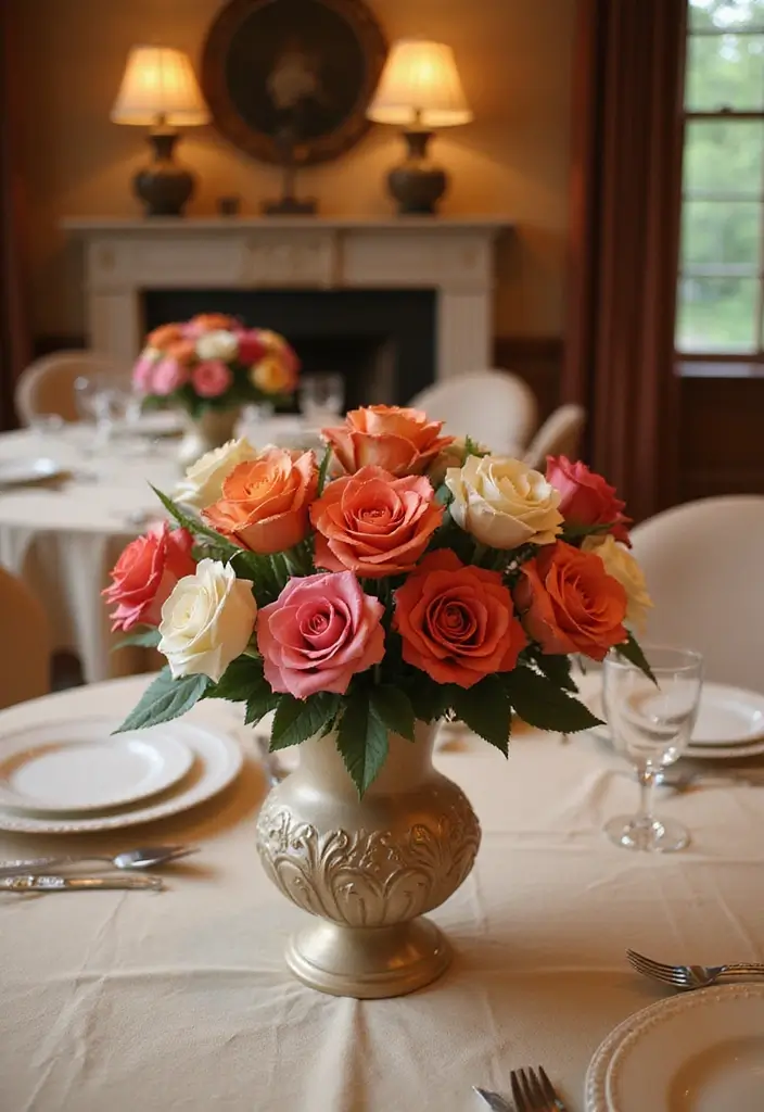 28 Paper Roses DIY Tutorial Ideas That Look Real and Romantic - 8. Table Centerpiece of Paper Roses