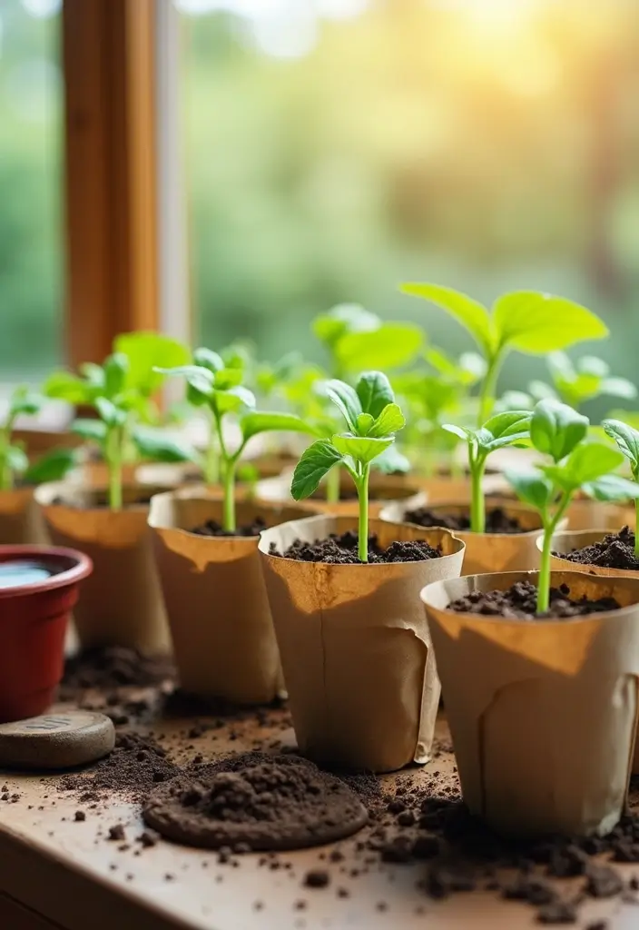 28 Recycled Kids Crafts DIY Projects That Teach Eco Creativity - 11. Newspaper Seedling Pots