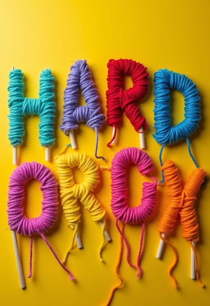 28 Recycled Kids Crafts DIY Projects That Teach Eco Creativity - 15. Yarn-Wrapped Letters