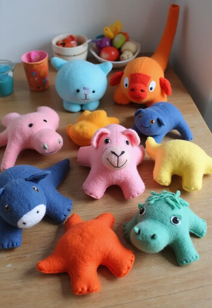 28 Recycled Kids Crafts DIY Projects That Teach Eco Creativity - 17. DIY Felt Scraps Toys