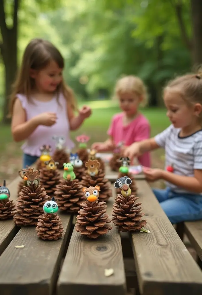 29 Adorable Eco-Friendly Animal Crafts DIY Projects for Kids - 10. Pinecone Animals