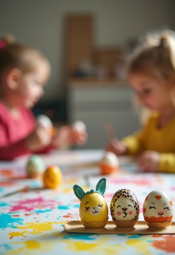 29 Adorable Eco-Friendly Animal Crafts DIY Projects for Kids - 17. Eggshell Animal Faces