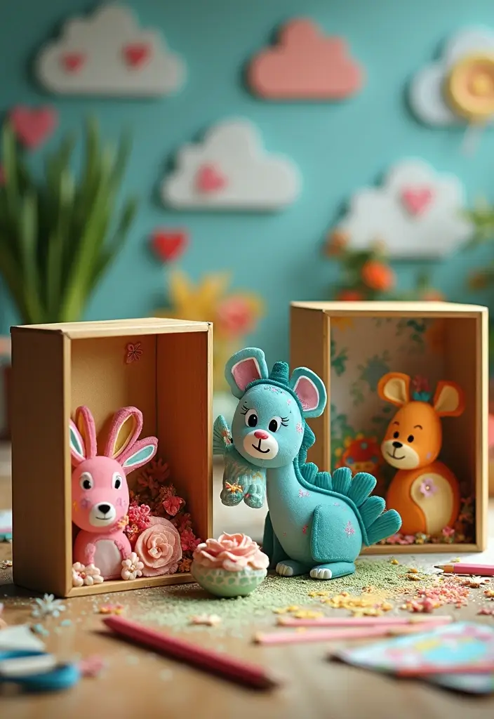29 Adorable Eco-Friendly Animal Crafts DIY Projects for Kids - 22. Animal Shadow Boxes