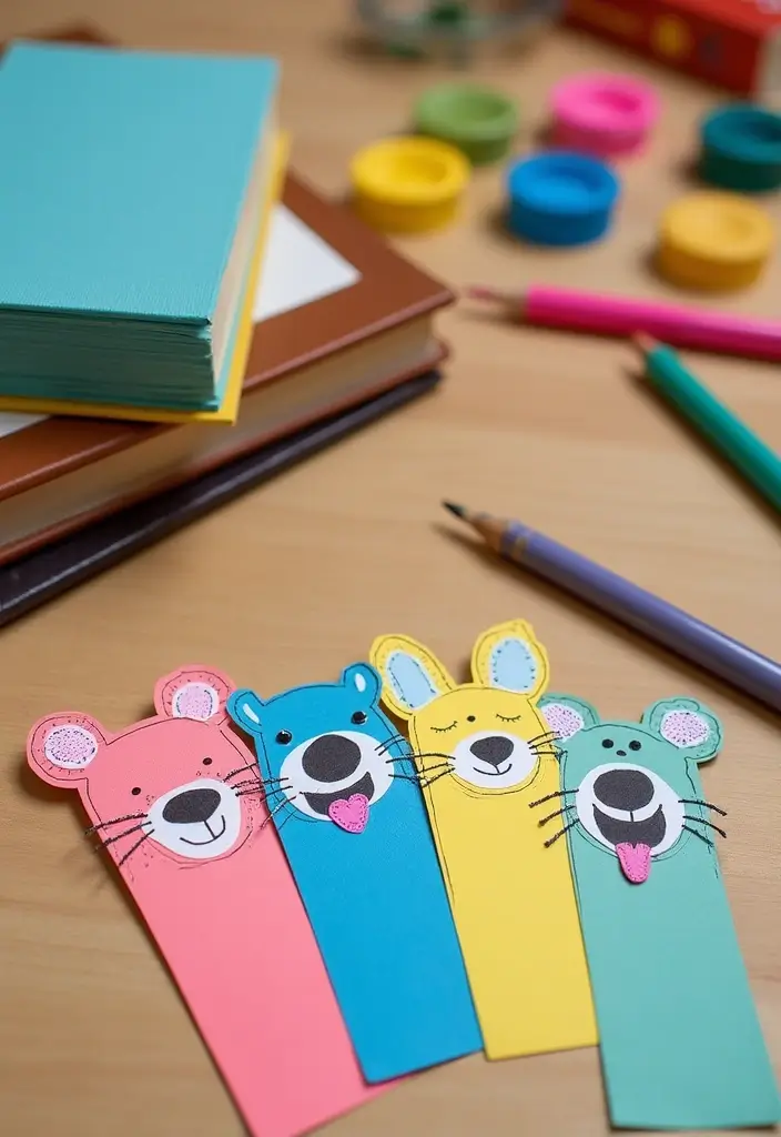 29 Adorable Eco-Friendly Animal Crafts DIY Projects for Kids - 23. DIY Animal-Themed Bookmarks