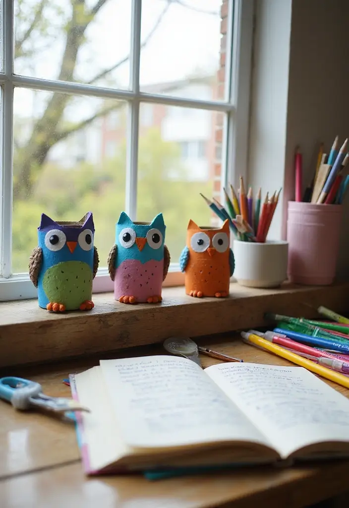 29 Adorable Eco-Friendly Animal Crafts DIY Projects for Kids - 3. Cardboard Tube Owls