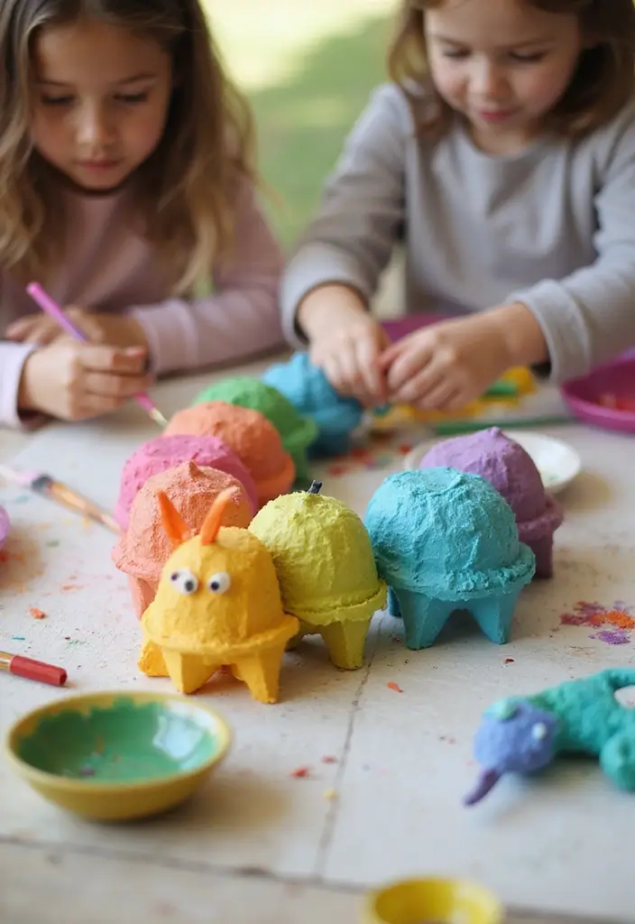 29 Adorable Eco-Friendly Animal Crafts DIY Projects for Kids - 6. Egg Carton Caterpillars