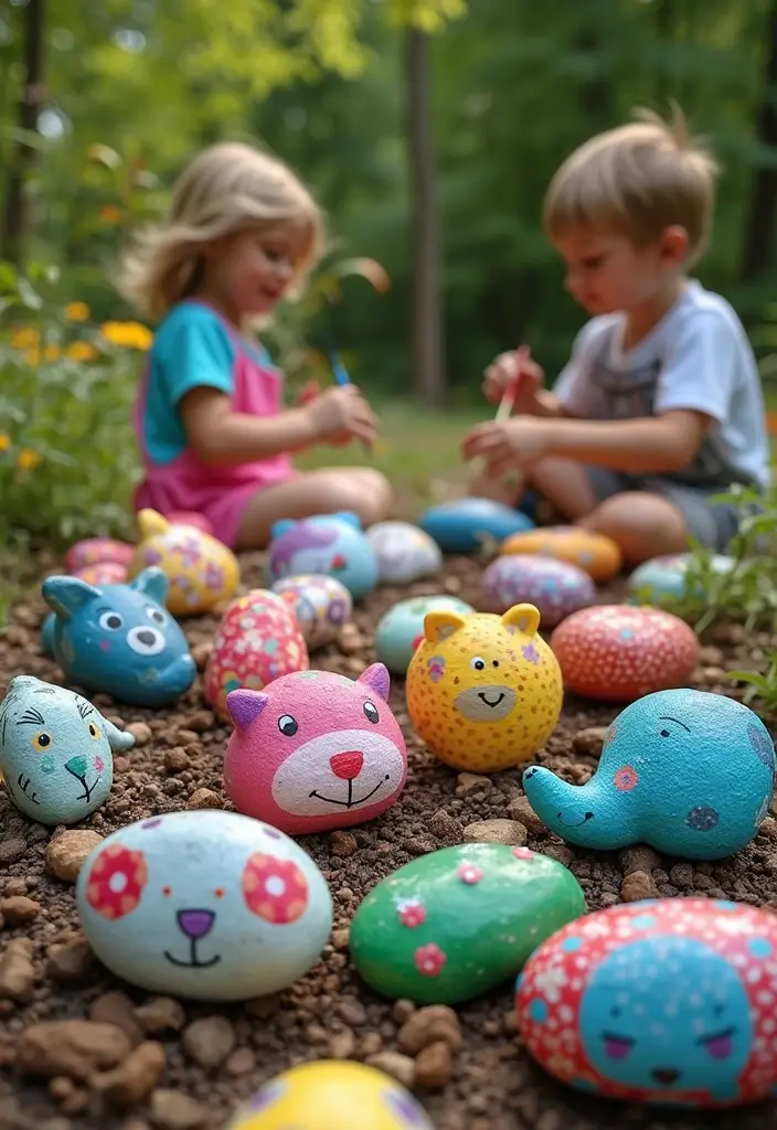 29 Adorable Eco-Friendly Animal Crafts DIY Projects for Kids - 7. Rock Painting: Animal Friends