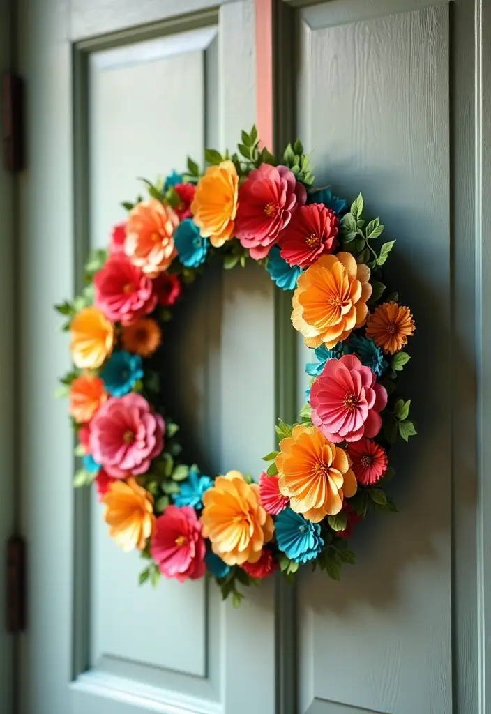 29 DIY Crafts Paper Projects That Spark Your Creativity - 11. Paper Flower Wreaths