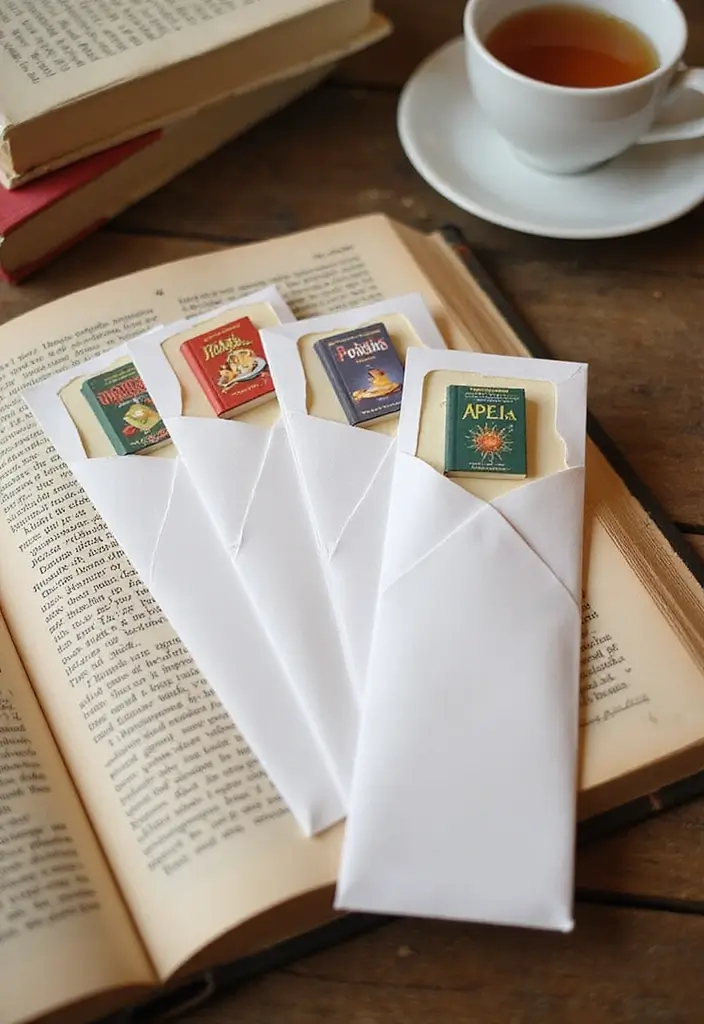 29 DIY Envelope Paper Crafts That Are Cute and Practical - 12. Bookmark Envelopes