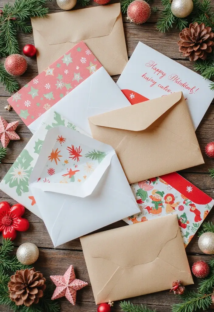 29 DIY Envelope Paper Crafts That Are Cute and Practical - 15. Holiday Cards and Envelopes