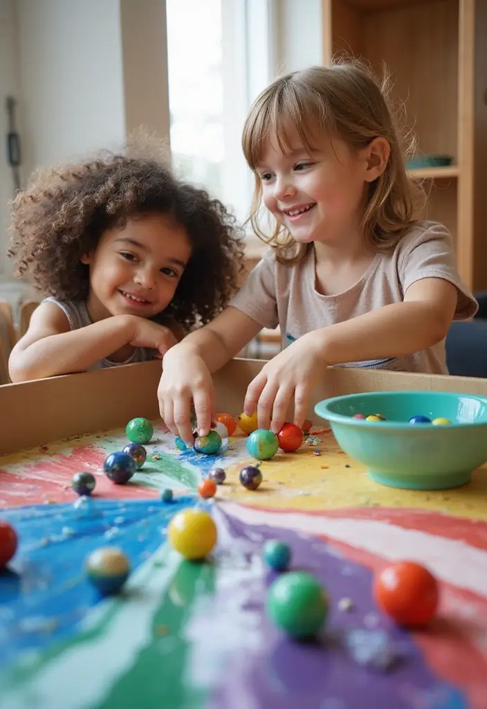 29 DIY Fun Kids Projects That Encourage Learning Through Play - 24. DIY Marble Painting