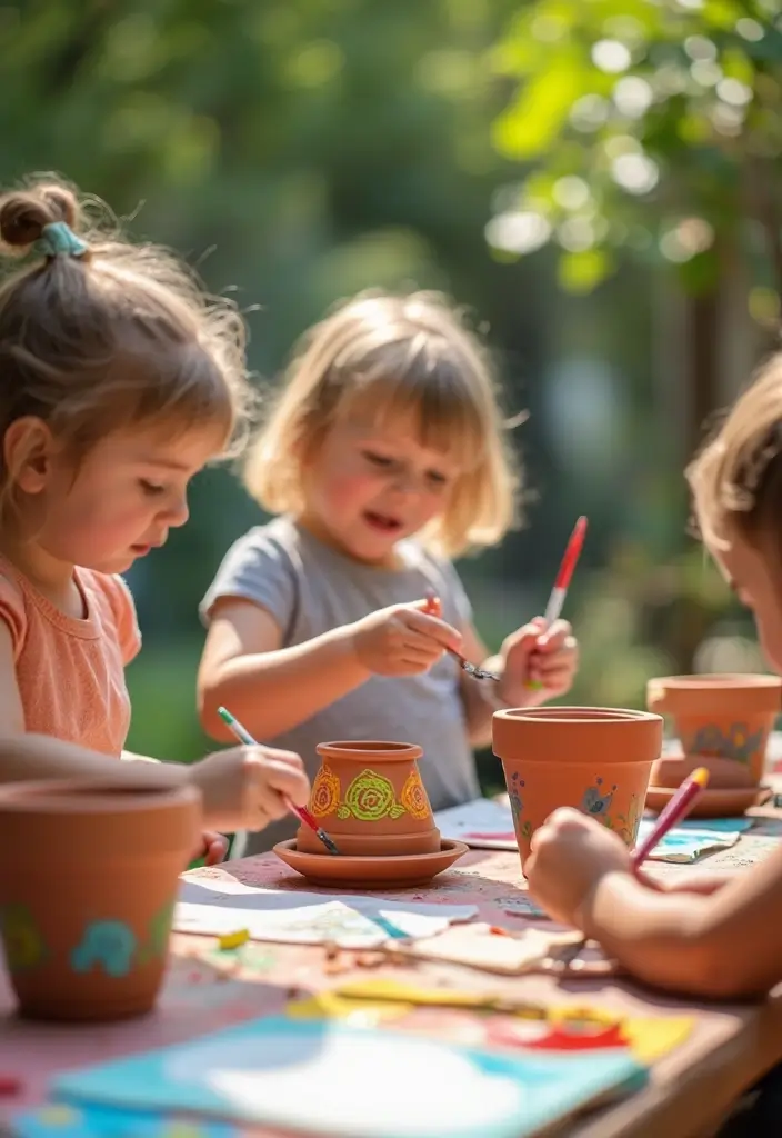 29 DIY Fun Kids Projects That Encourage Learning Through Play - 26. DIY Terracotta Pot Painting
