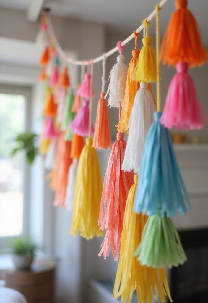 29 DIY Paper Garland Ideas That Add Festive Flair - 14. Tassel Paper Garland