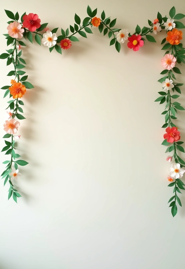 29 DIY Paper Garland Ideas That Add Festive Flair - 2. Dainty Floral Garland
