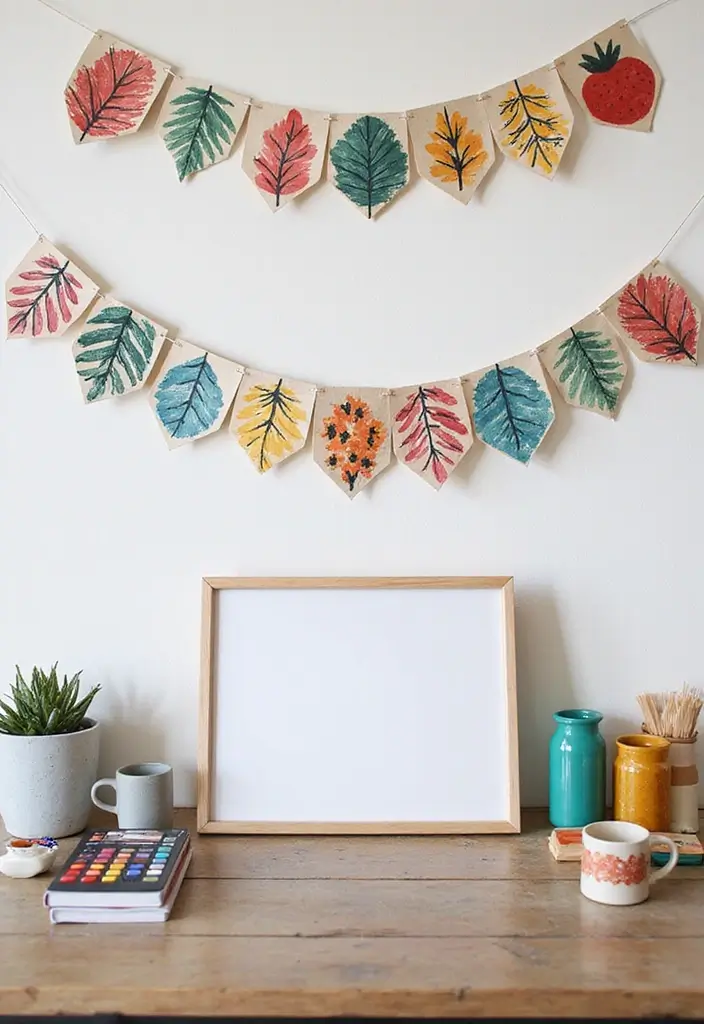 29 DIY Paper Garland Ideas That Add Festive Flair - 21. Hand-painted Paper Garland