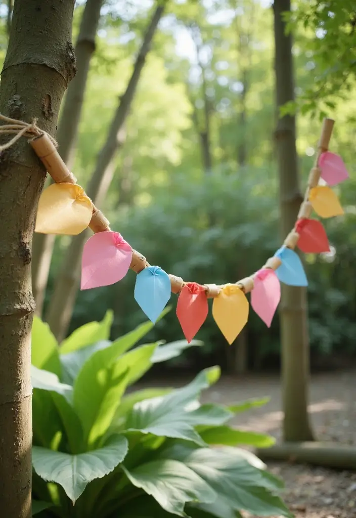 29 DIY Paper Garland Ideas That Add Festive Flair - 28. Bamboo Stick Garland