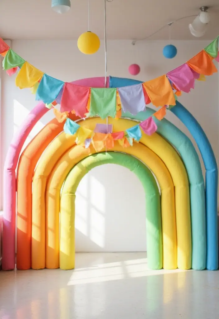29 DIY Paper Garland Ideas That Add Festive Flair - 8. Rainbow Paper Garland