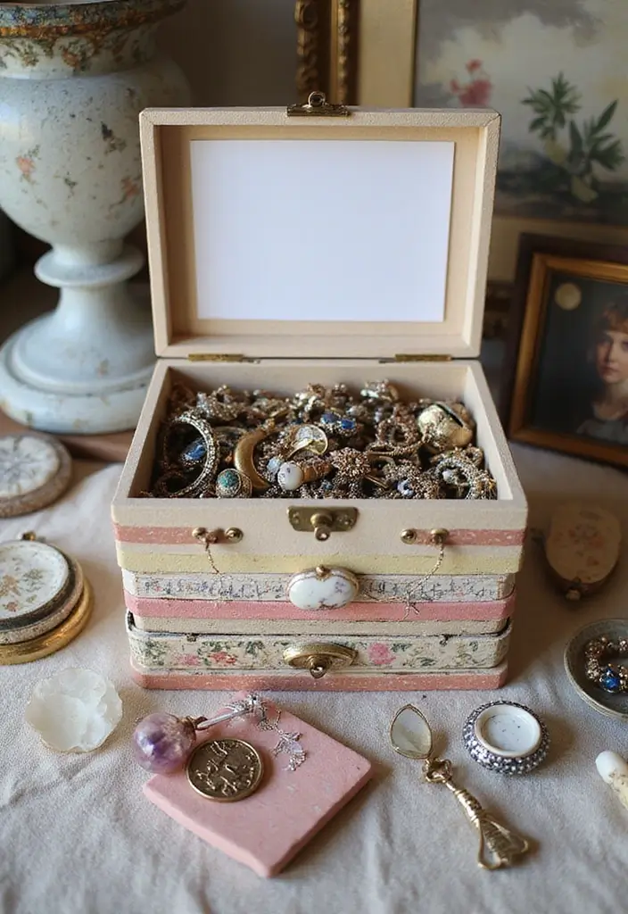 29 DIY Paper Jewelry Box Ideas That Combine Beauty and Function - 11. Layered Keepsake Box
