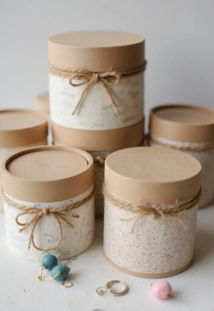 29 DIY Paper Jewelry Box Ideas That Combine Beauty and Function - 13. Eco-Friendly Tube Box