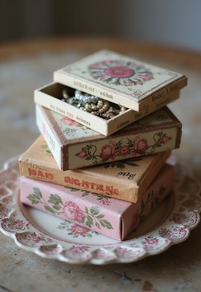 29 DIY Paper Jewelry Box Ideas That Combine Beauty and Function - 2. Charming Matchbox Storage