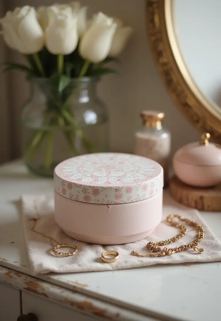 29 DIY Paper Jewelry Box Ideas That Combine Beauty and Function - 20. Round Paper Box with Lid