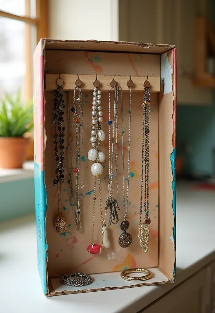 29 DIY Paper Jewelry Box Ideas That Combine Beauty and Function - 21. Upcycled Cereal Box Jewelry Storage