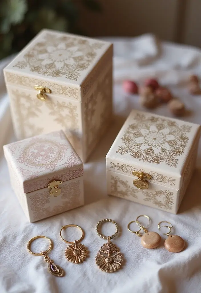 29 DIY Paper Jewelry Box Ideas That Combine Beauty and Function - 6. Decorative Paper Box with Lids