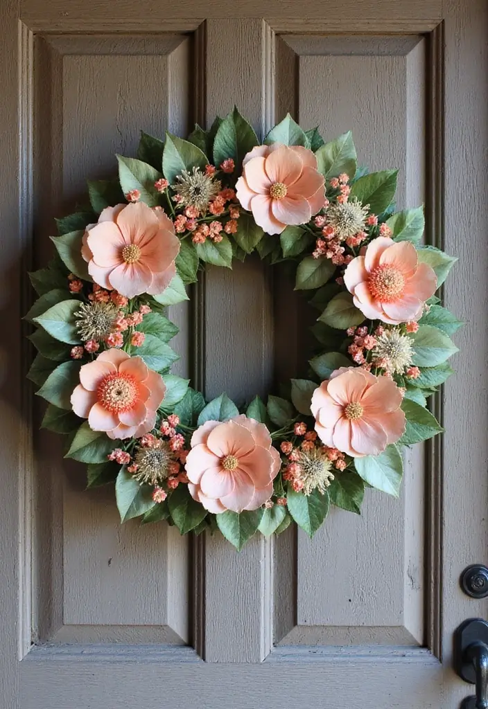 29 DIY Paper Wreath Designs That Add Charm to Any Door - 12. Dried Flower Accents