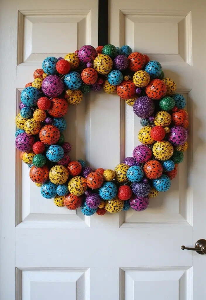 29 DIY Paper Wreath Designs That Add Charm to Any Door - 23. Retro Pop Art Wreath