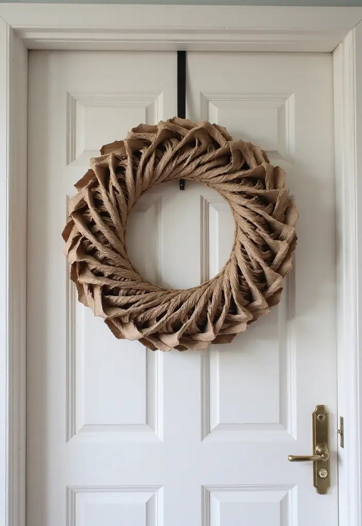 29 DIY Paper Wreath Designs That Add Charm to Any Door - 24. Simple Twisted Wreath