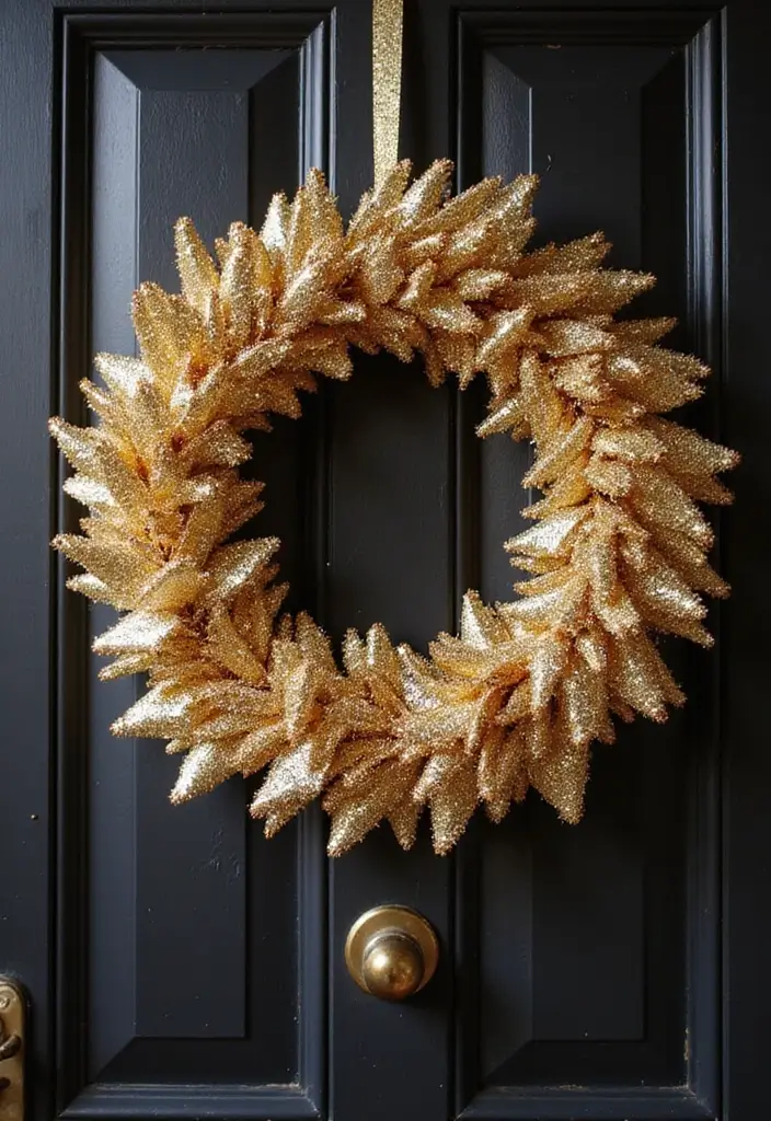 29 DIY Paper Wreath Designs That Add Charm to Any Door - 27. Glitter and Glam Wreath